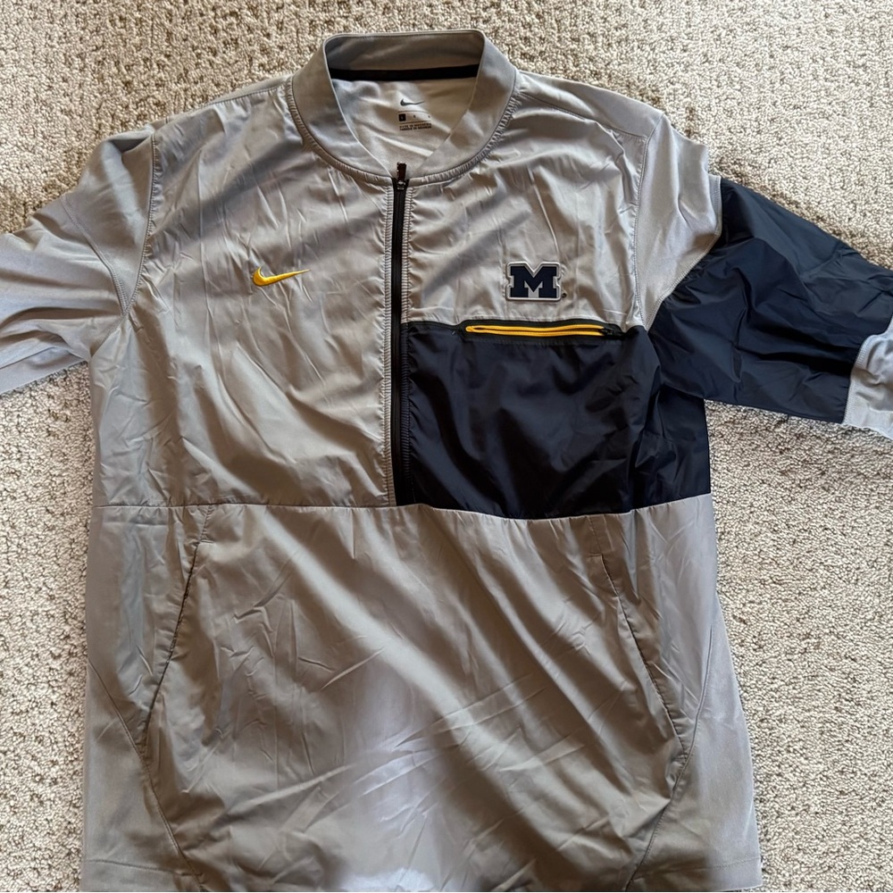 Nike Gray and Blue Jacket. University of Michigan.